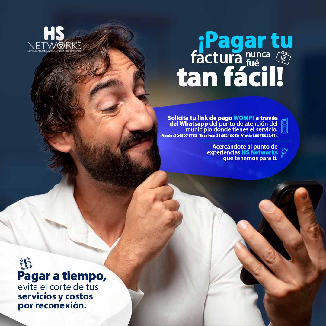 Paga tu factura fácil con HS Networks
